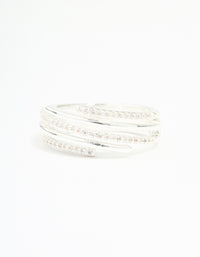 Silver Plated Cubic Zirconia Dainty Wrap Ring - link has visual effect only
