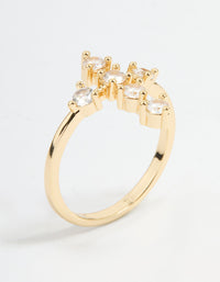 Gold Plated Cubic Zirconia Cross Ring - link has visual effect only