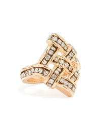 Gold Diamante Knot Statement Ring - link has visual effect only