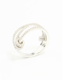 Silver Cubic Zirconia Rondell Stacked Ring - link has visual effect only