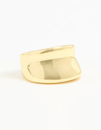 Gold Plated Smooth Statement Ring - link has visual effect only