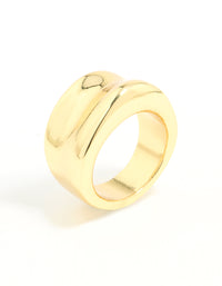 Gold Plated Smooth Statement Ring - link has visual effect only