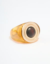 Gold Brown Stone Statement Ring - link has visual effect only