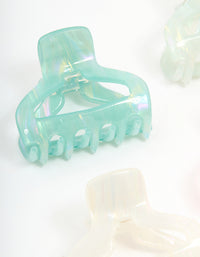 Multicoloured Small Shaped Claw Clips 4-Pack - link has visual effect only