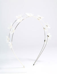 Silver Pearl Small Flower Headband - link has visual effect only