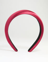Maroon Satin Fabric Padded Headband - link has visual effect only