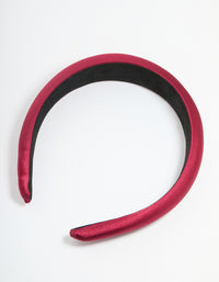 Maroon Satin Fabric Padded Headband - link has visual effect only