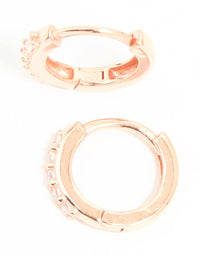 Rose Gold Plated Sterling Silver Cubic Zirconia Hoop Earrings - link has visual effect only