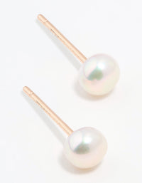 Rose Gold Plated Sterling Silver Freshwater Pearl Stud Earrings - link has visual effect only