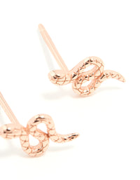 Rose Gold Plated Sterling Silver Snake Studs - link has visual effect only