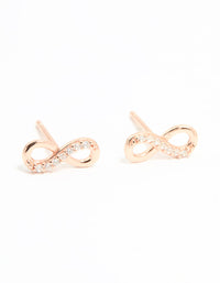 Rose Gold Plated Sterling Silver Cubic Zirconia Infinity Stud Earrings - link has visual effect only