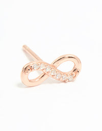 Rose Gold Plated Sterling Silver Cubic Zirconia Infinity Stud Earrings - link has visual effect only