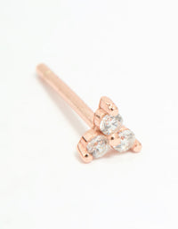 Rose Gold Plated Sterling Silver Cubic Zirconia Triangle Stud Earrings - link has visual effect only