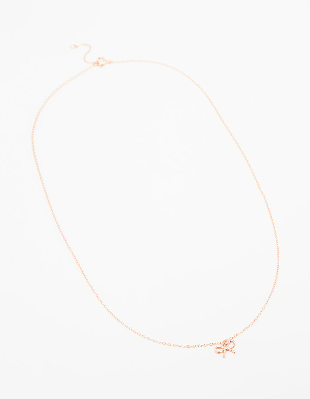 Rose Gold Plated Sterling Silver Bow Necklace