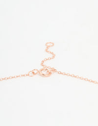 Rose Gold Plated Sterling Silver Cubic Zirconia Micro Flower Necklace - link has visual effect only