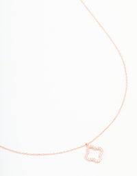 Rose Gold Plated Sterling Silver Cubic Zirconia Flower Pendant Necklace - link has visual effect only