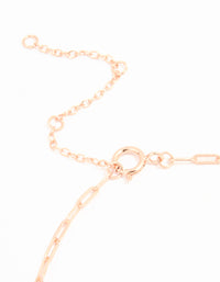 Rose Gold Plated Sterling Silver Open Link Bracelet - link has visual effect only