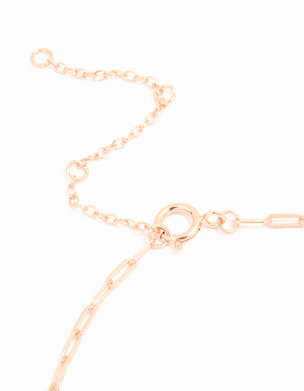 Rose Gold Plated Sterling Silver Open Link Bracelet