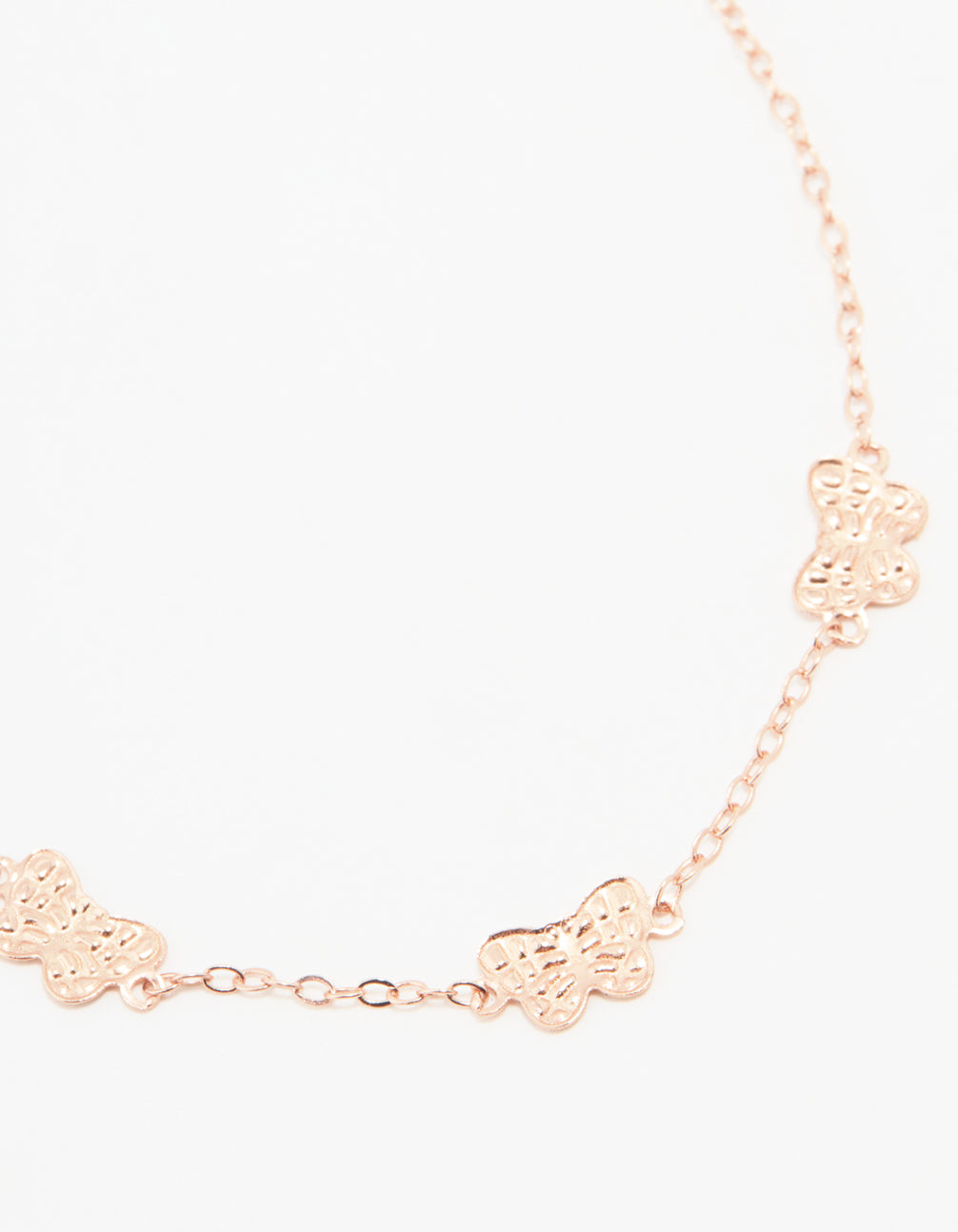 Rose Gold Plated Sterling Silver Butterfly Trio Bracelet