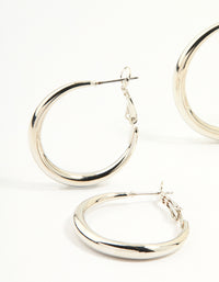 Silver Smooth Hoop Earrings 3-Pack - link has visual effect only
