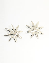 Silver Hammered Star Stud Earrings - link has visual effect only