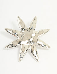 Silver Hammered Star Stud Earrings - link has visual effect only