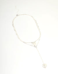 Silver Heart Locket Layered Necklace - link has visual effect only