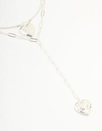 Silver Heart Locket Layered Necklace - link has visual effect only
