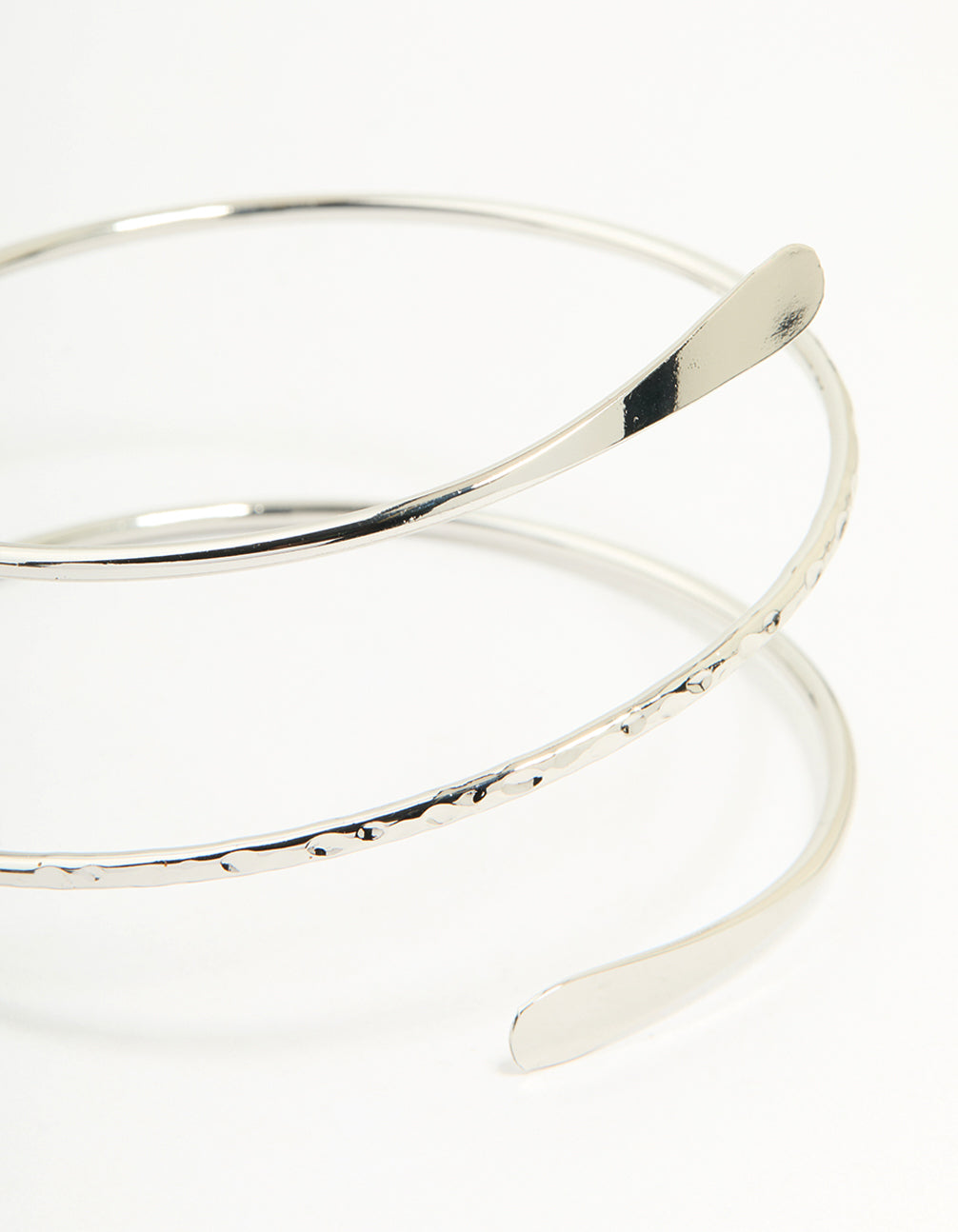Silver Hammered Arm Cuff