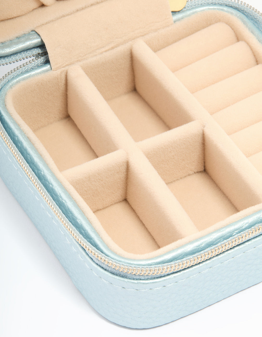 Metallic PU Leather Pebbled Square Jewellery Box