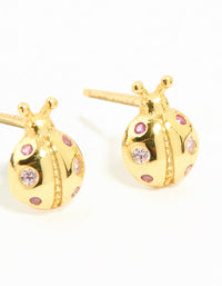 Gold Plated Sterling Silver Ladybug Stud Earrings - link has visual effect only