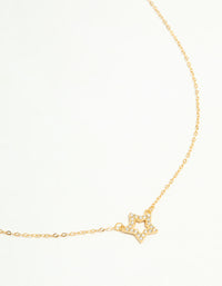 Gold Plated Sterling Silver Cubic Zirconia Pavé Star Necklace - link has visual effect only