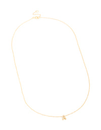 Gold Plated Sterling Silver Cubic Zirconia Pavé Letter A Necklace - link has visual effect only