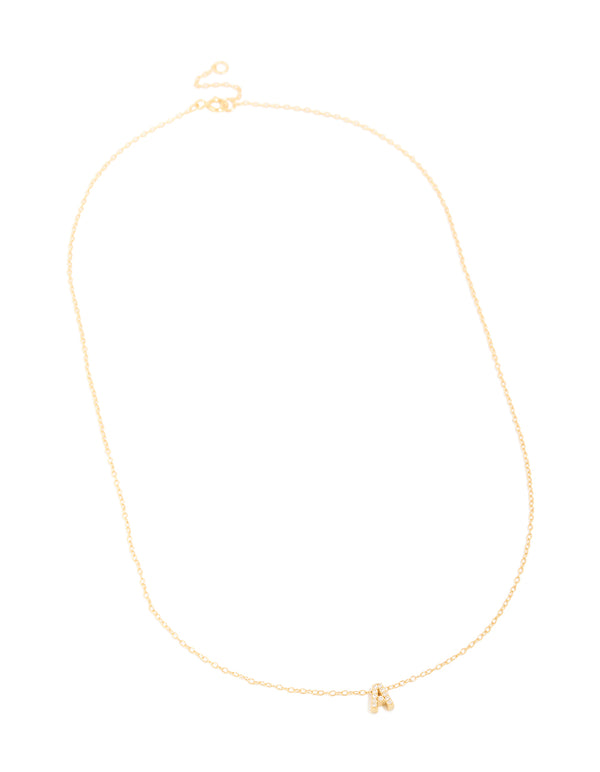 Gold Plated Sterling Silver Cubic Zirconia Pavé Letter A Necklace