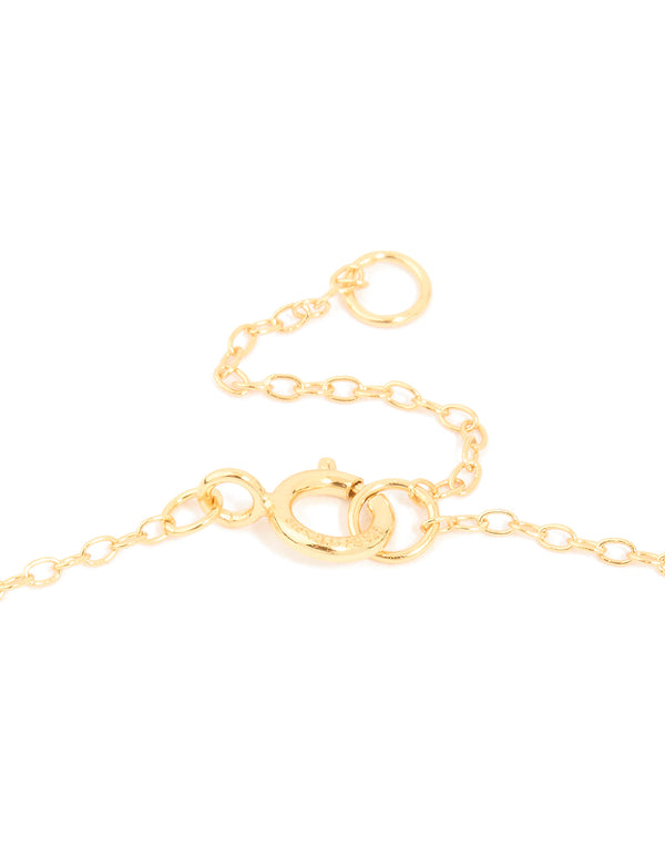 Gold Plated Sterling Silver Cubic Zirconia Pavé Letter A Necklace