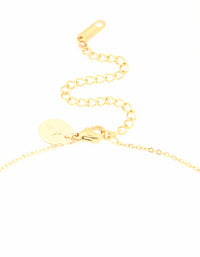 Waterproof Gold Plated Stainless Steel Cubic Zirconia Rondell Necklace - link has visual effect only