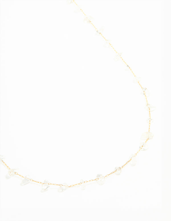 Waterproof Gold Plated Stainless Steel Clear Semiprecious Stone Waist Chain
