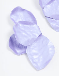 Gold Purple Coated Metal Flower Petal Drop Earrings - link has visual effect only