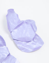 Gold Purple Coated Metal Flower Petal Drop Earrings - link has visual effect only