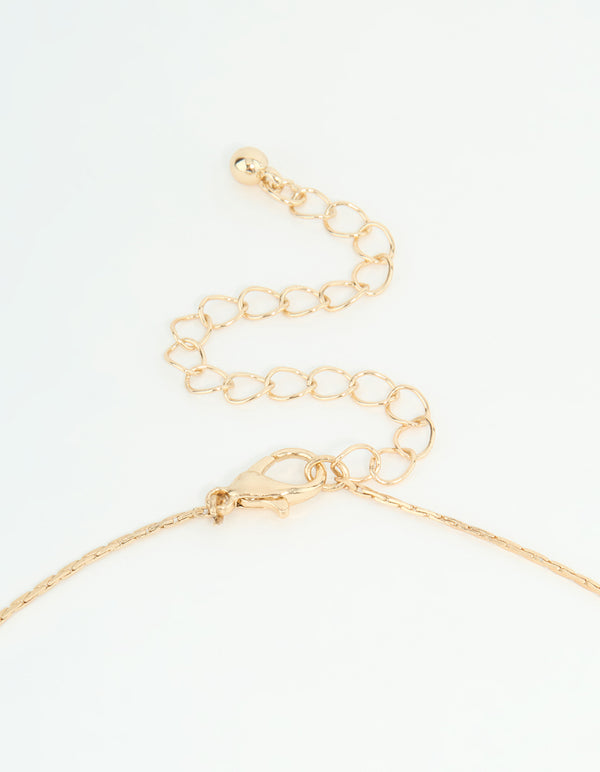 Gold Organic Beaded Long Necklace