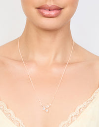 Rose Gold Plated Cubic Zirconia Cherry Pendant Necklace - link has visual effect only