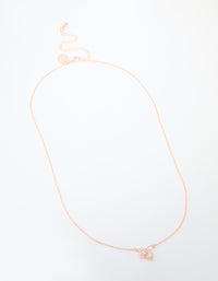 Rose Gold Plated Cubic Zirconia Cherry Pendant Necklace - link has visual effect only