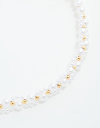 Gold Plated Pearl Choker Necklace - link has visual effect only
