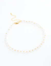 Gold Plated Pearl Choker Necklace - link has visual effect only