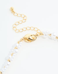 Gold Plated Pearl Choker Necklace - link has visual effect only