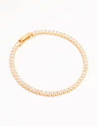 Gold Plated Cubic Zirconia Baguette Tennis Bracelet - link has visual effect only