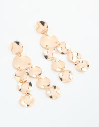 Gold Organic Disc Drop Earrings - link has visual effect only