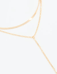 Gold Snake Chain Layered Y-Necklace - link has visual effect only