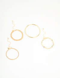 Gold Smooth & Chain Bracelets 4-Pack - link has visual effect only