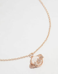 Rose Gold Genuine Shell Planet Pendant Necklace - link has visual effect only